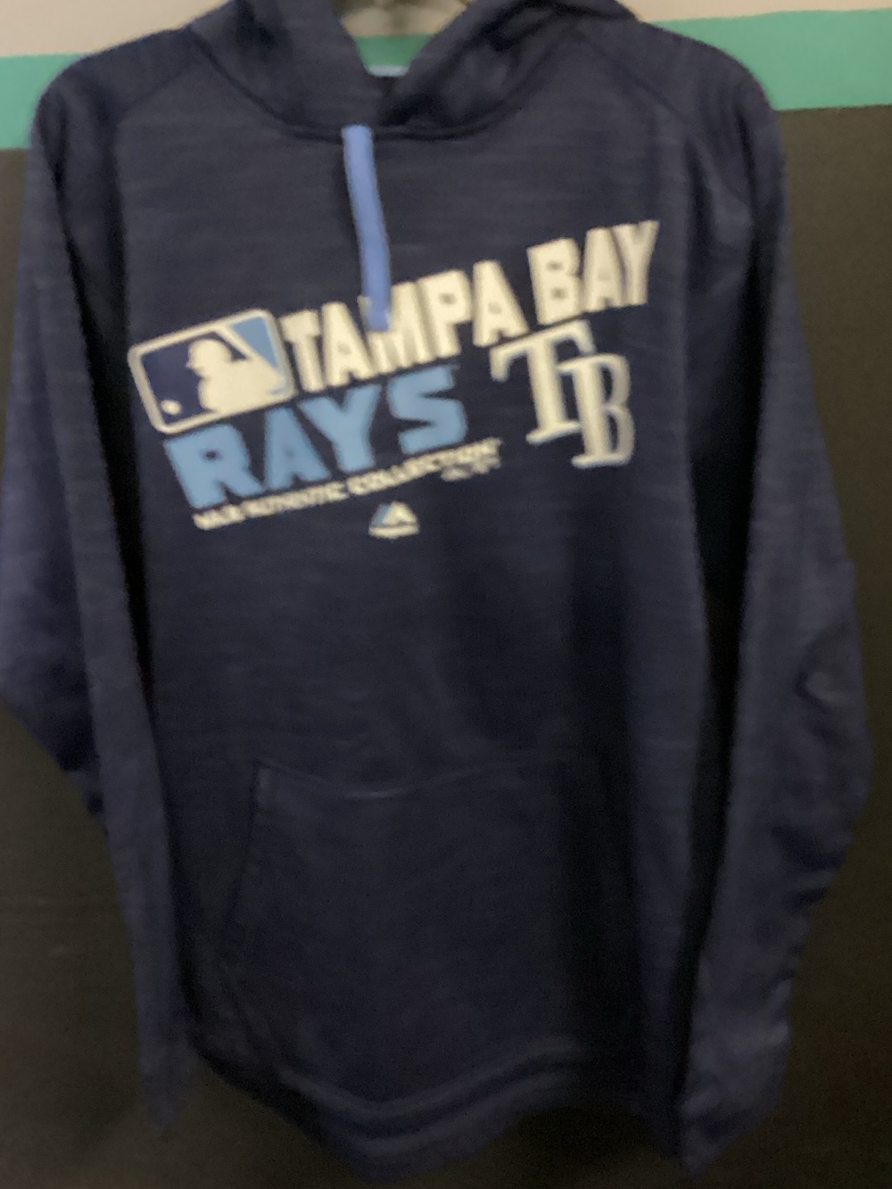Majestic Navy and Light Blue Tampa Bay Rays Crewneck Sweatshirt